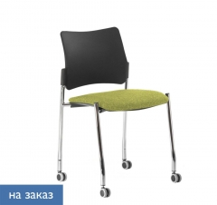 Кресло на колесах, без подлокотников Pinko plastic cast Kiton 08 noArms Зеленый Черный Хром
